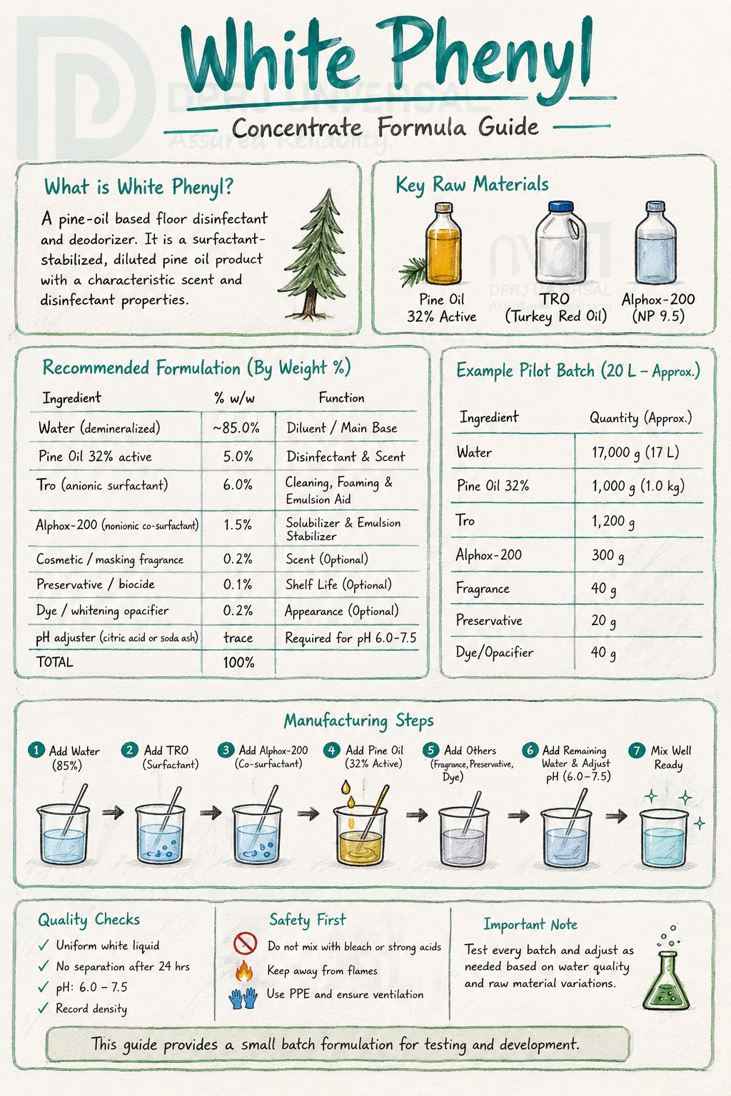 White Phenyl Making Process Infographic - DPRJ Universal